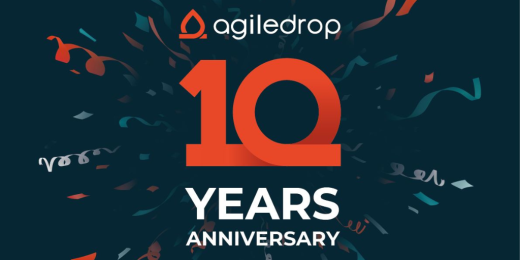 Agiledrop 10 years anniversary cover graphic